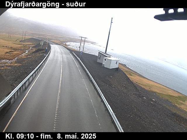 Click for full screen live camera. Dýrafjarðargöng séð inn Arnarfjörð