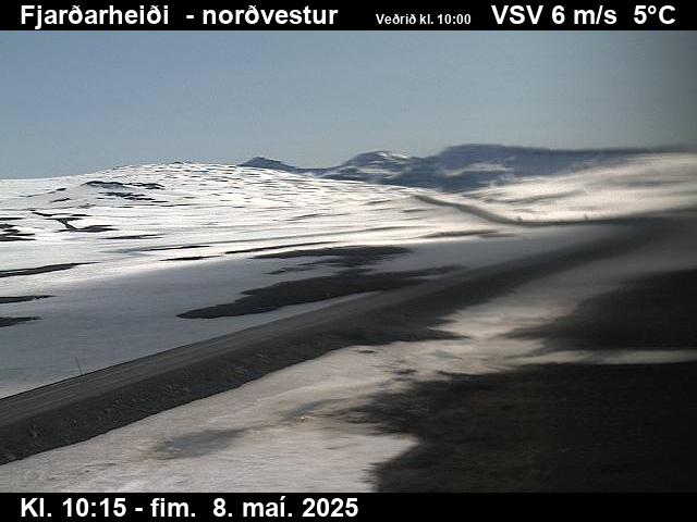 Click for full screen live camera. Fjarðarheiði séð til norðvesturs