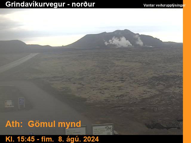 Click for full screen live camera. Grindavíkurvegur séð til norðurs