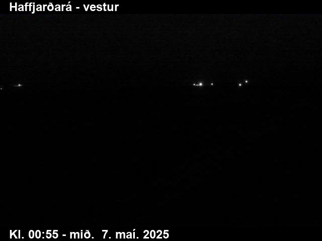 Click for full screen live camera. Haffjarðará til vesturs