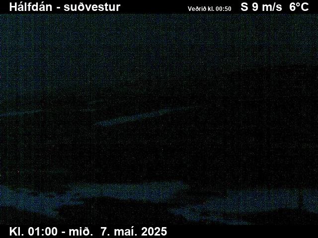 Click for full screen live camera. Hálfdán séð í suðvestur