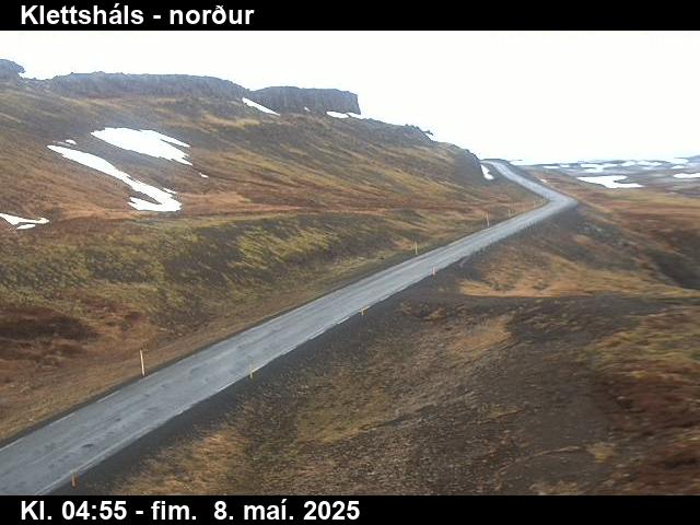 Click for full screen live camera. Klettsháls í norður