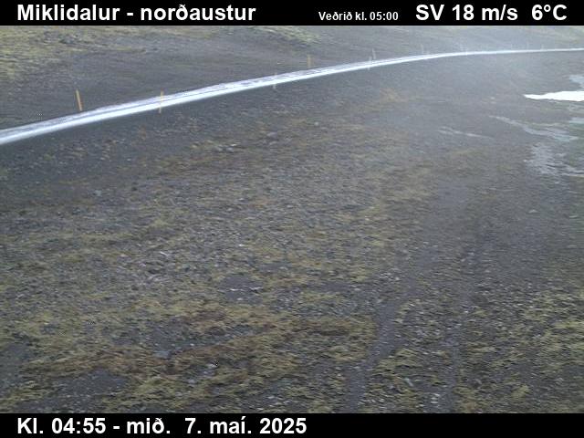 Click for full screen live camera. Miklidalur séð í norðaustur