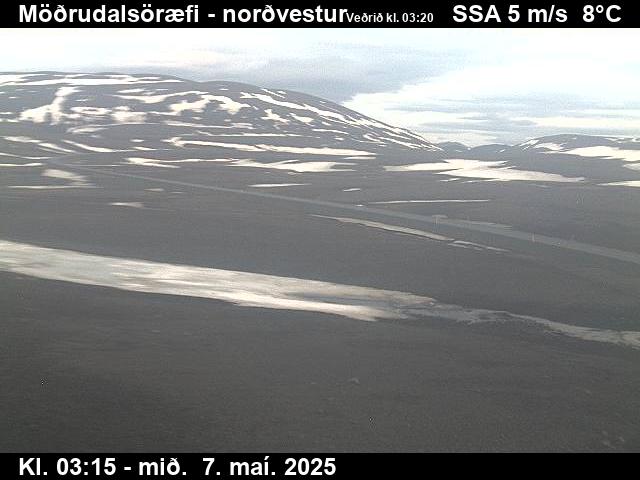 Click for full screen live camera. Möðrudalsöræfi séð til norðvesturs