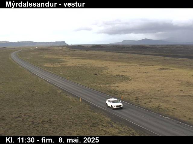 Click for full screen live camera. Mýrdalssandur séð til vesturs