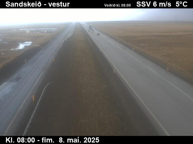 Click for full screen live camera. Sandskeið til vesturs