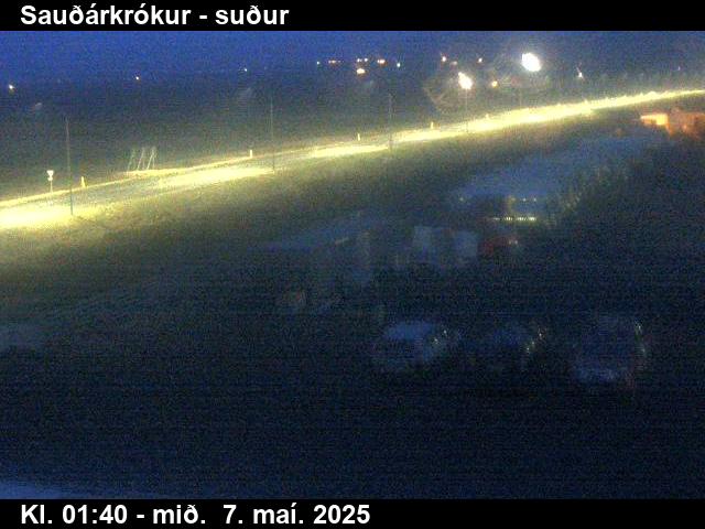 Click for full screen live camera. Sauðárkrókur séð til suðurs að Varmahlíð