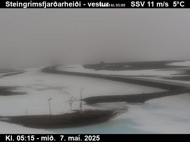 Click for full screen live camera. Steingrímsfjarðarheiði séð til vesturs