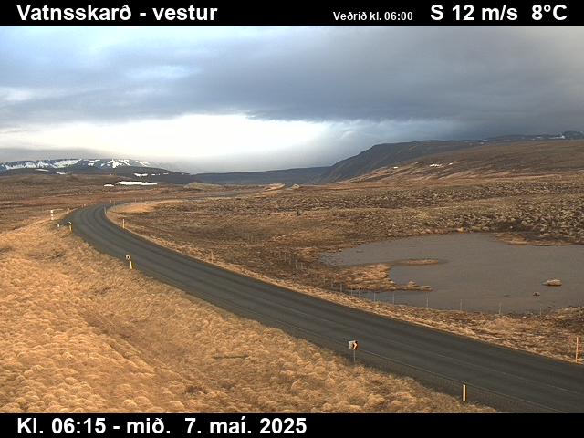 Click for full screen live camera. Vatnsskarð séð til vesturs