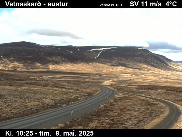 Click for full screen live camera. Vatnsskarð séð til austurs