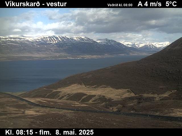 Click for full screen live camera. Víkurskarð séð til vesturs