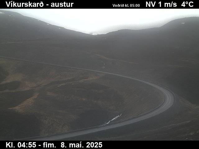 Click for full screen live camera. Víkurskarð séð til austurs