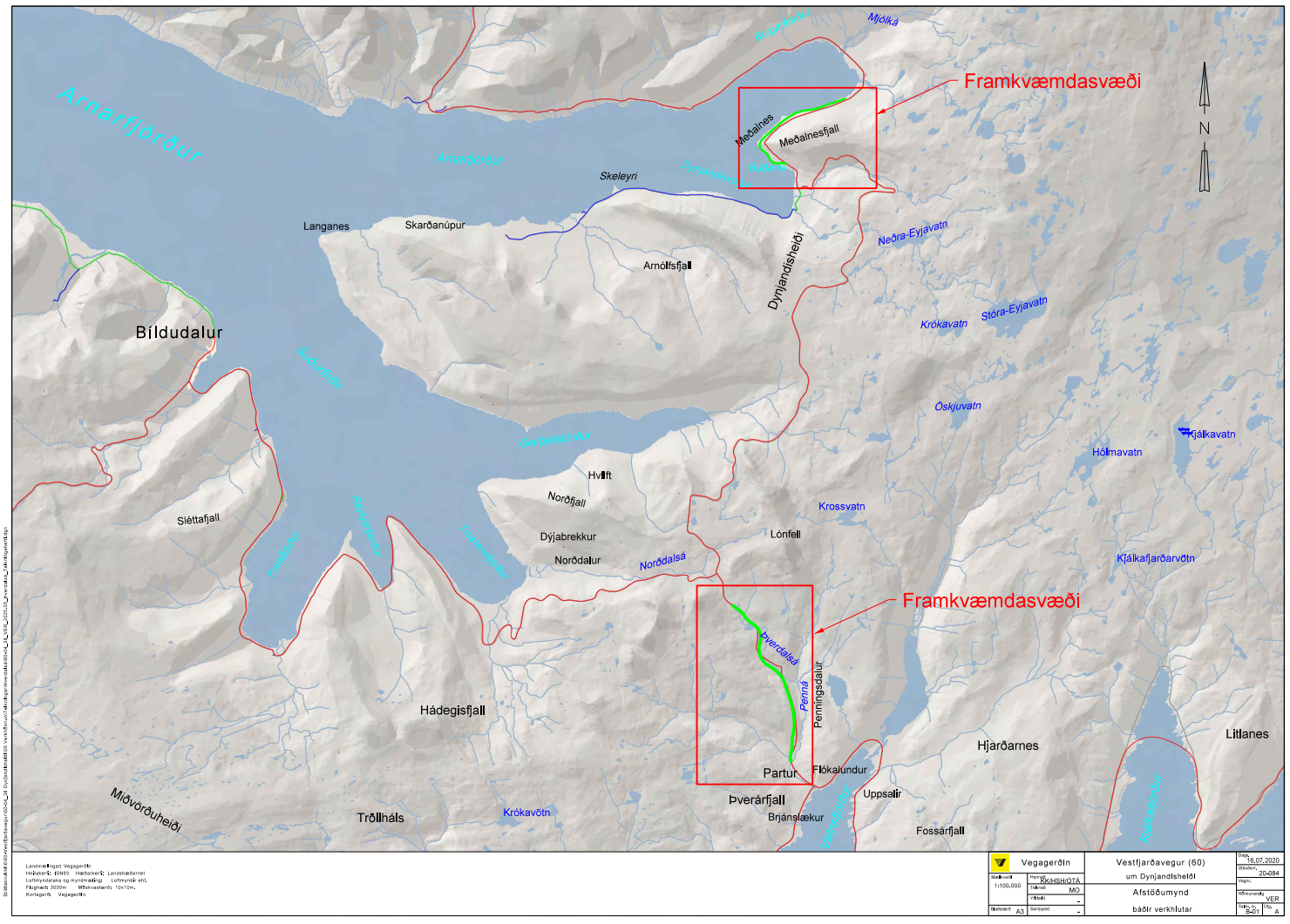 Framkvæmdasvæði - Vestfjarðarvegur - Dynjandisheiði