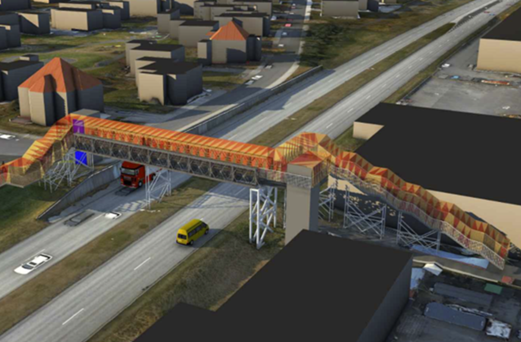Tölvugerð mynd af því hvernig brúin gæti litið út