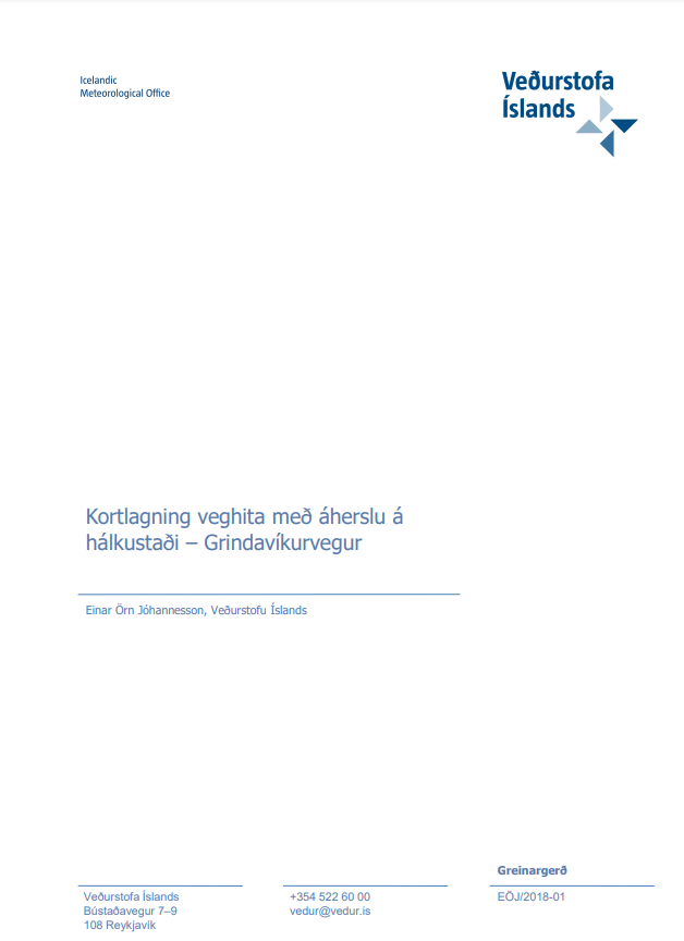 Kortlanging veghita með áherslu á hálkustaði - Grindavíkurvegur