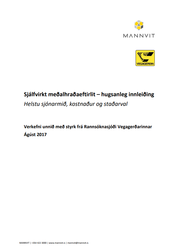 Sjálfvirkt meðalhraðaeftirlit – hugsanleg innleiðing