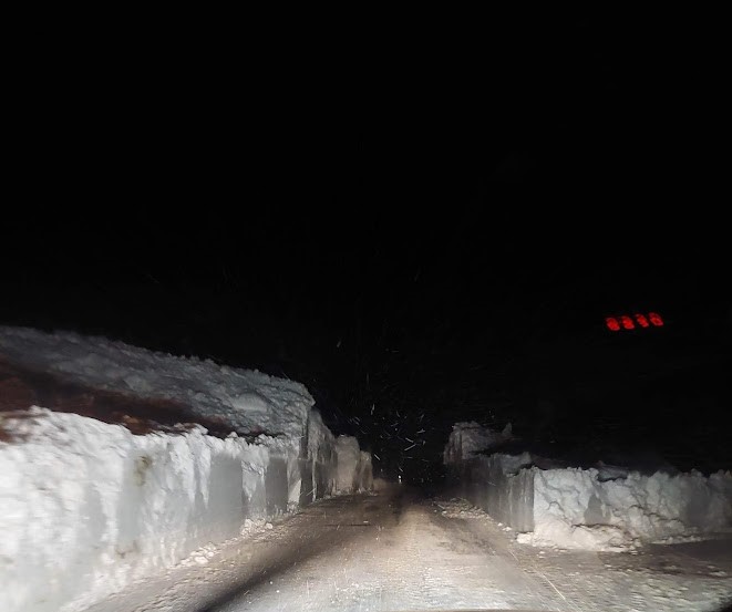 Frá Ólafsfjarðarvegi í morgun.