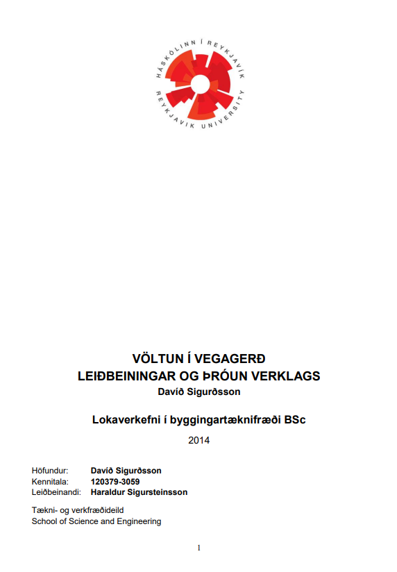 Völtun í vegagerð, leiðbeiningar og þróun verklags