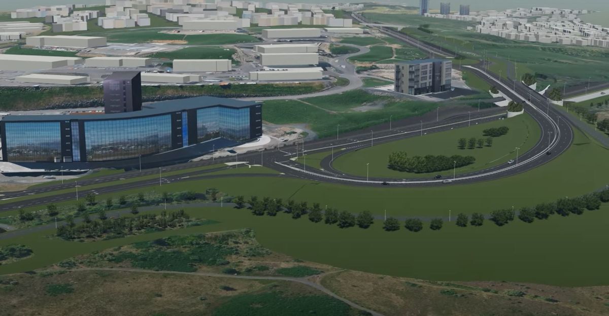 Tölvuteikning af Arnarnesvegi