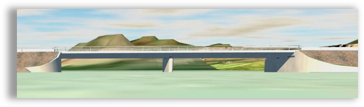 Ný brú yfir Hornafjarðarfljót, 250 m í sex höfum.