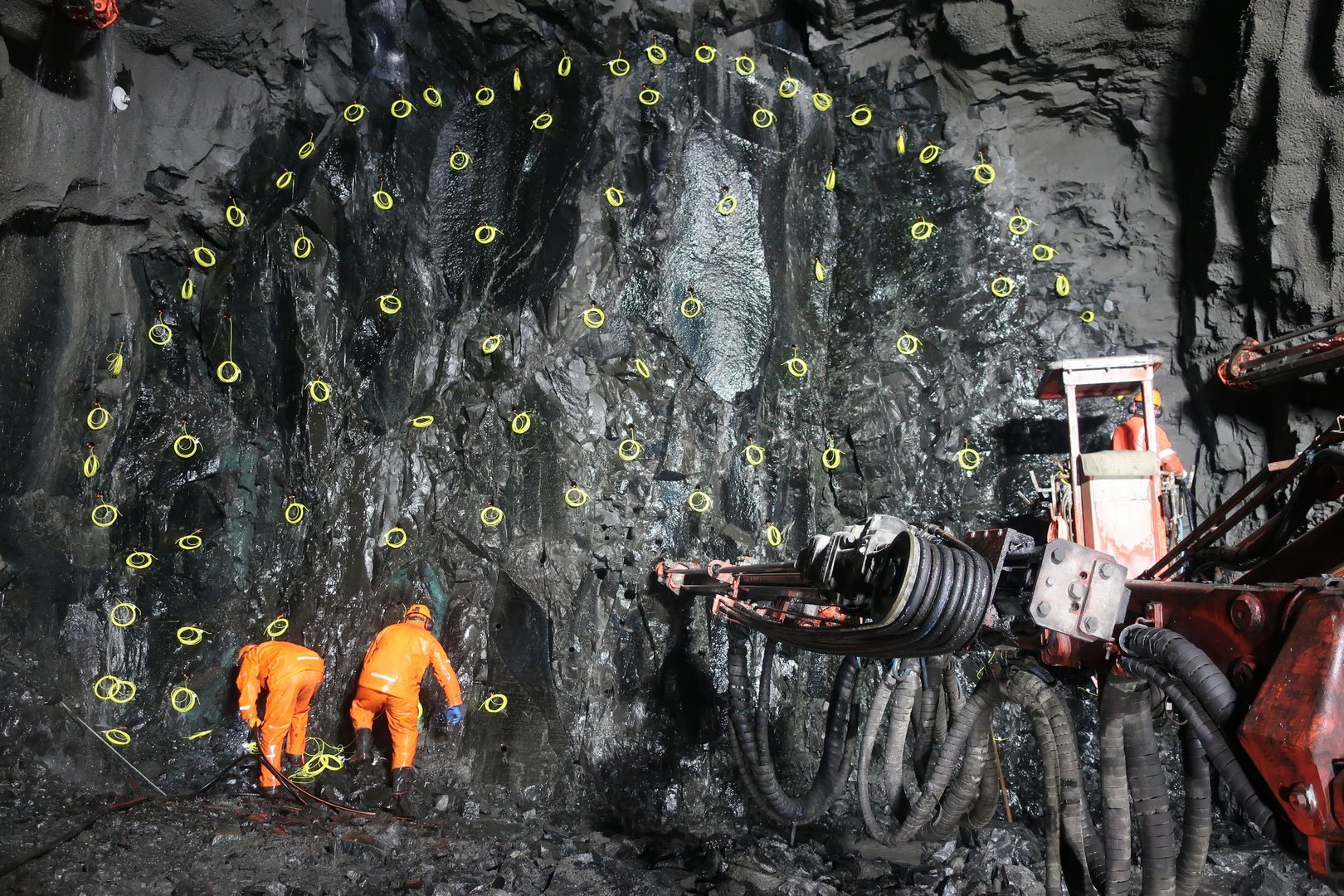 Dýrafjarðargöng during the construction period. The tunnel was opened for traffic in October 2020.