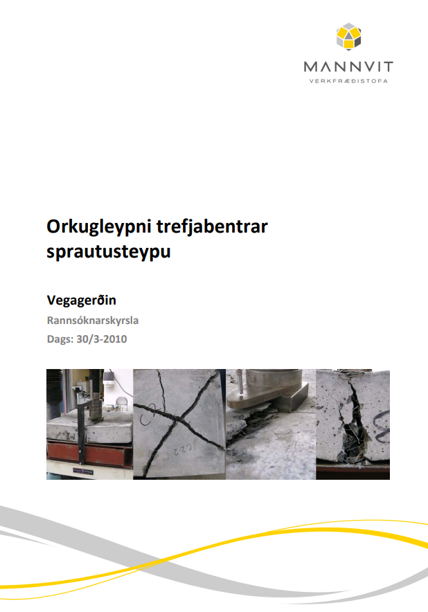 Forsíða skýrslunnar - Orkugleypni trefjabentrar sprautusteypu