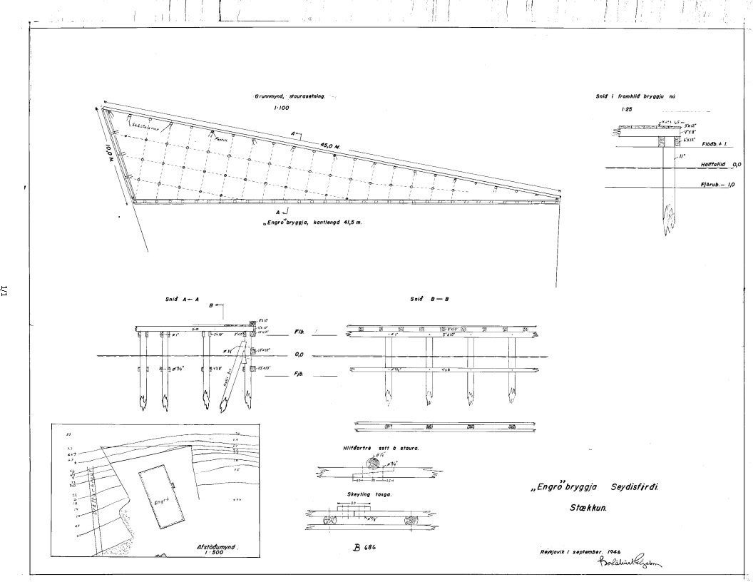 Teikningar af nýju bryggjunni.