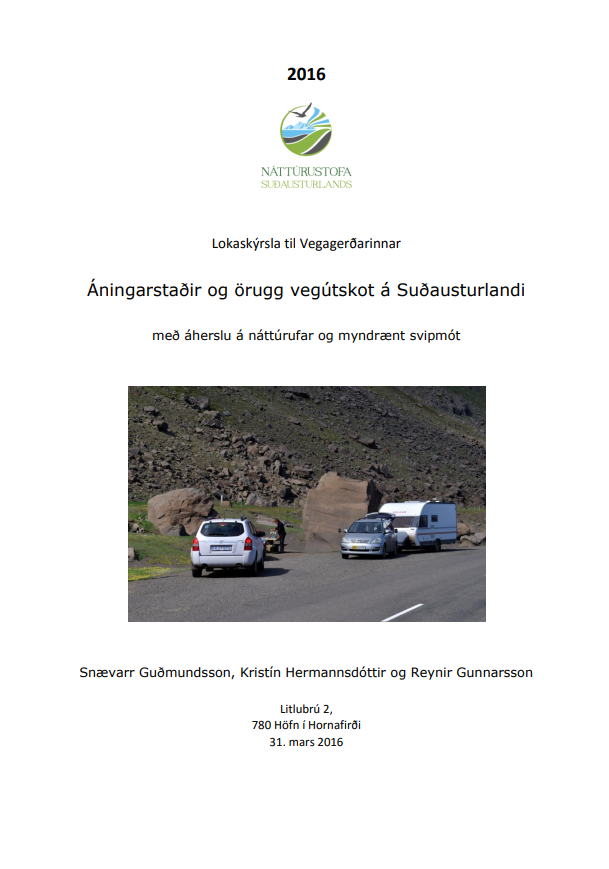 Áningarstaðir og örugg vegútskot á Suðausturlandi