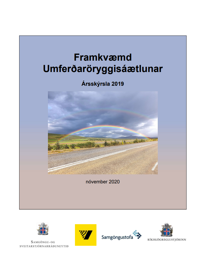 Forsíða skýrslu framvkæmd umferðaröryggisáætlunar 2019