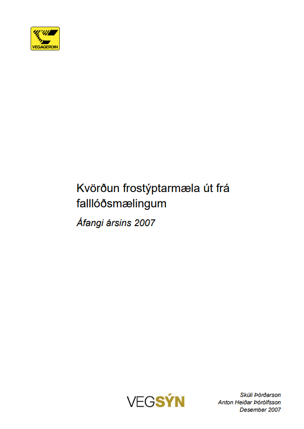 Kvörðun frostdýptarmæla út frá falllóðsmælingum