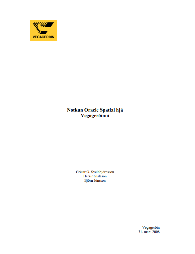 Notkun Oracle Spatial hjá Vegagerðinni