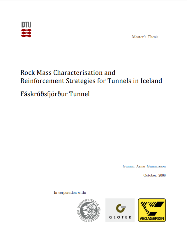 Rock Mass Characterisation and Reinforcment Strategies for Tunnels in Iceland