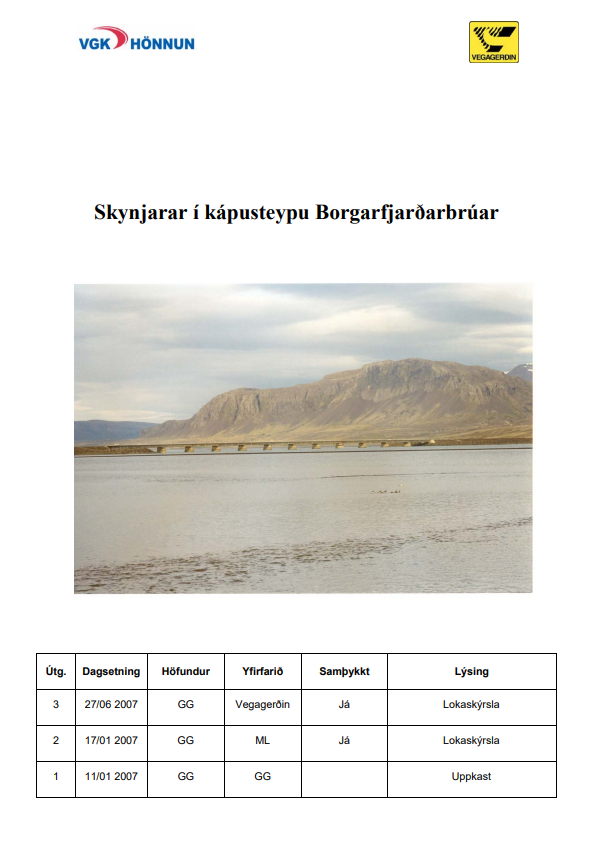 Skynjarar í kápusteypu Borgarfjarðarbrúar