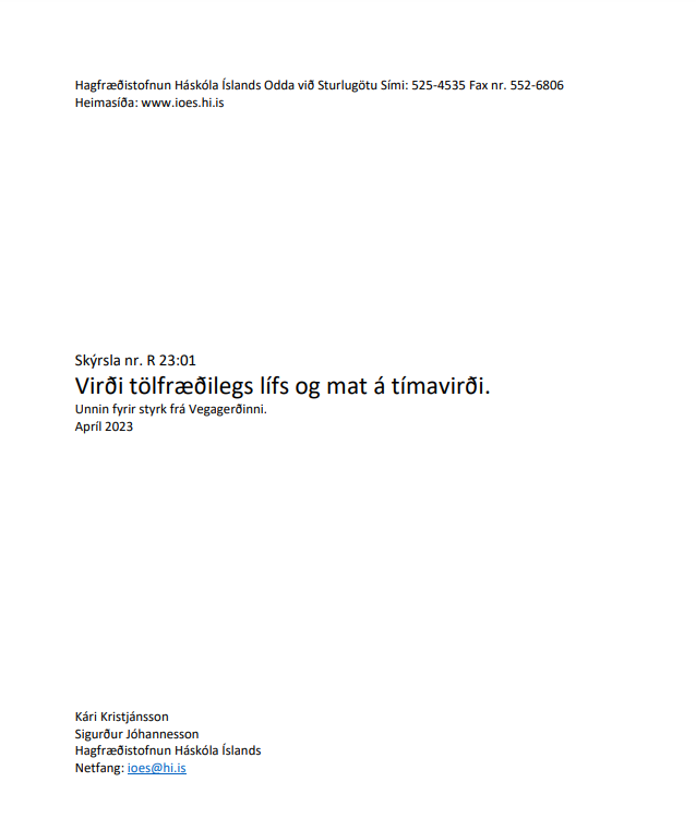 Virði tölfræðilegs lífs og mat á tímavirði