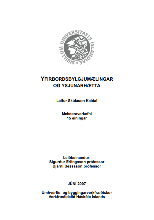 Yfirborðsbylgjumælingar og ysjunarhætta