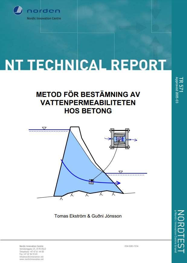Metod för bestämning av vattenpermeabiliteten hos betong
