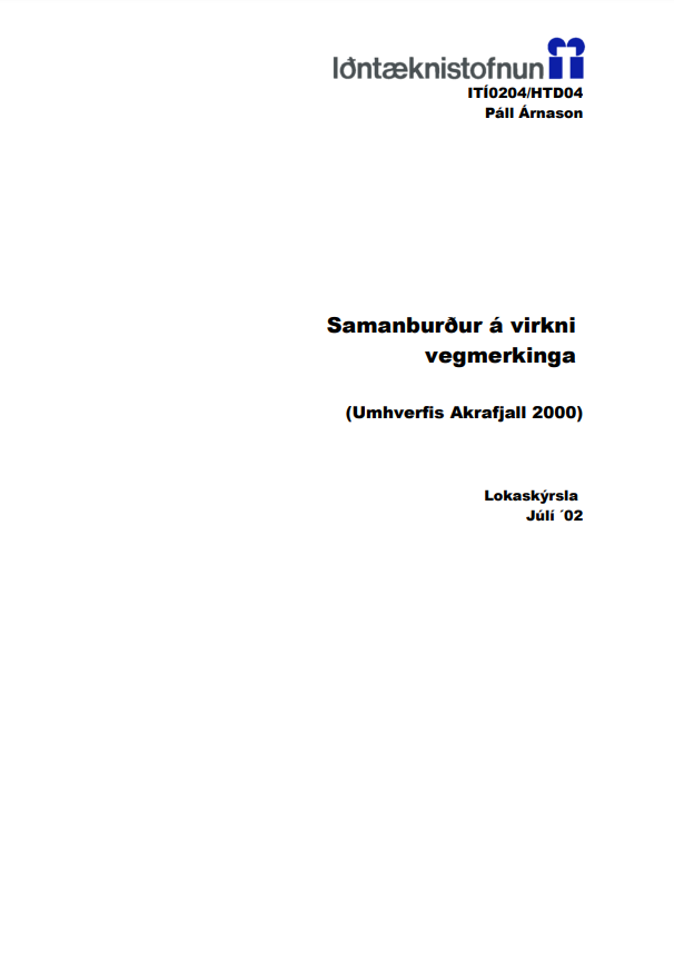 Samanburður á virkni vegmerkinga