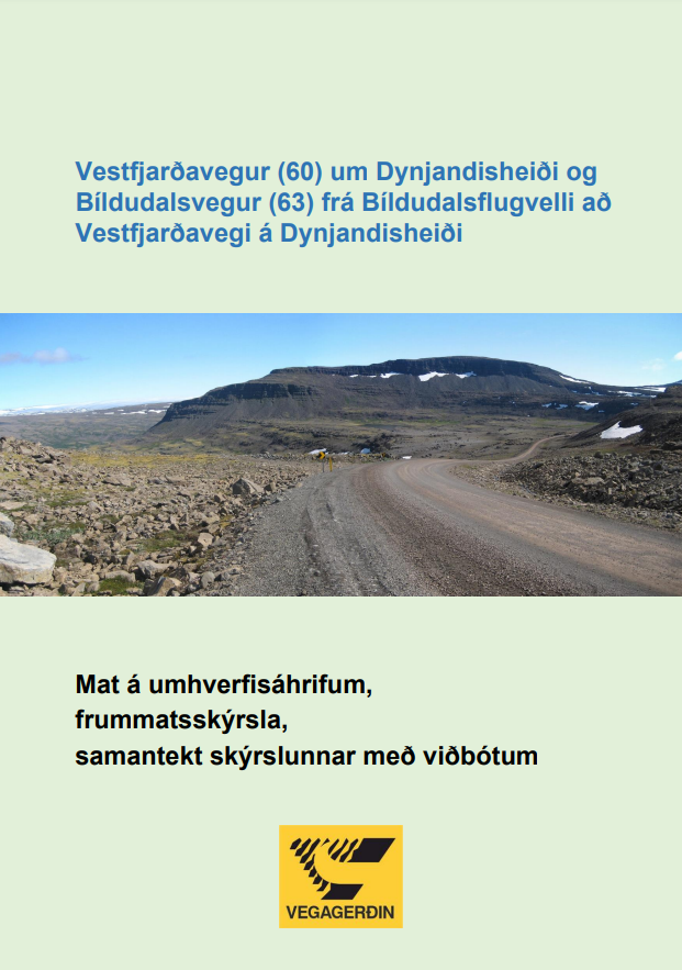 forsíða mat á umhverfisáhrifum - dynjandisheiði