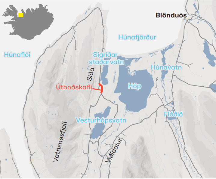 Kort af framkvæmdasvæðinu.