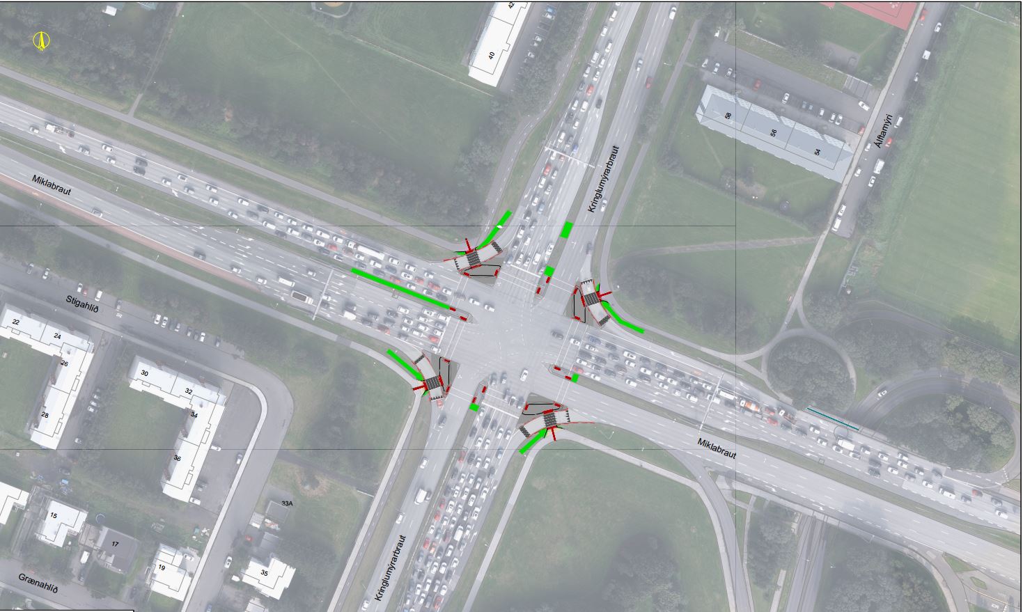 Kort af framkvæmdasvæðinu.