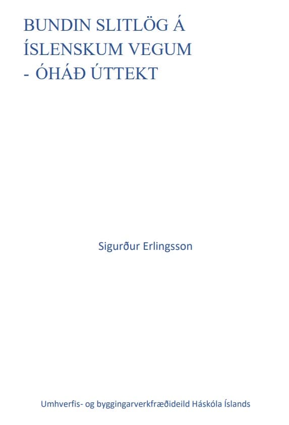 Skýrsla Sig Erl - Yfirborð vega-Sept 2021