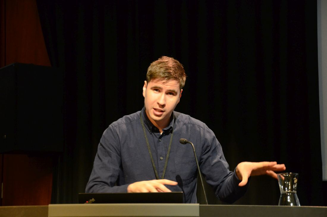 Þorsteinn Sæmundsson hjá Háskóla Íslands flutti erindið Staðsetningar- og eftirlitskerfi fyrir baujur sem nýtir DGNSS og LoraWan fjarskipti.
