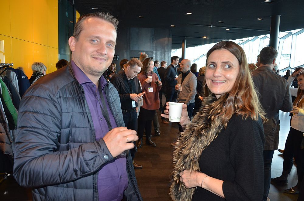 Gestir fengu tækifæri til þess að fá sér kaffi milli fyrirlestra.