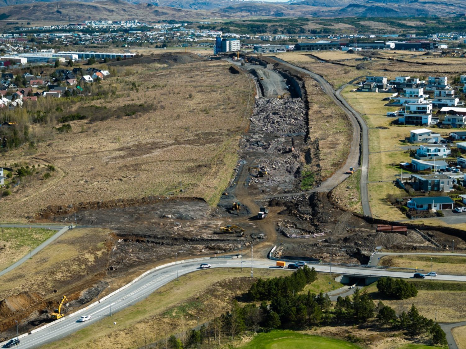 Arnarnesvegur extension under construction, May 2025.