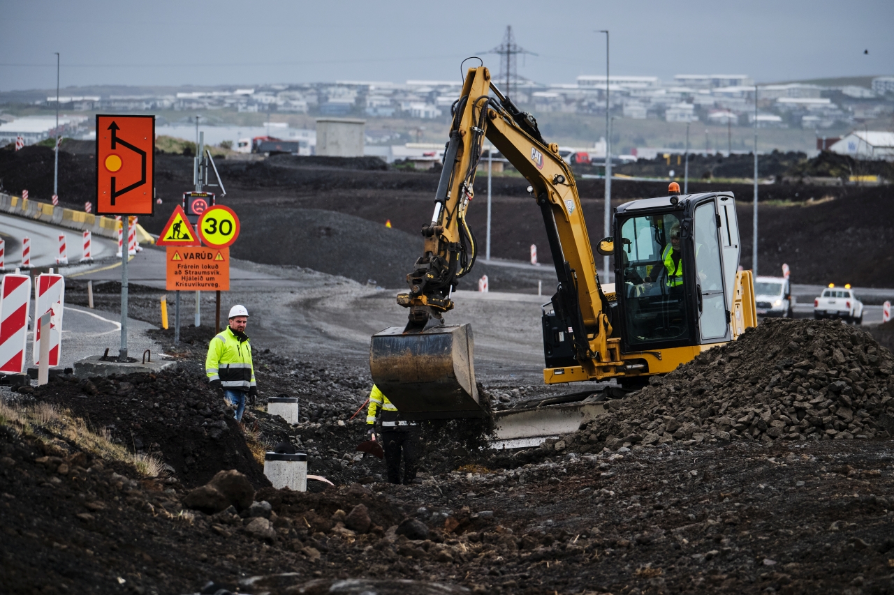 Framkvæmdir á breikkun Reykjanesbrautarinnar,