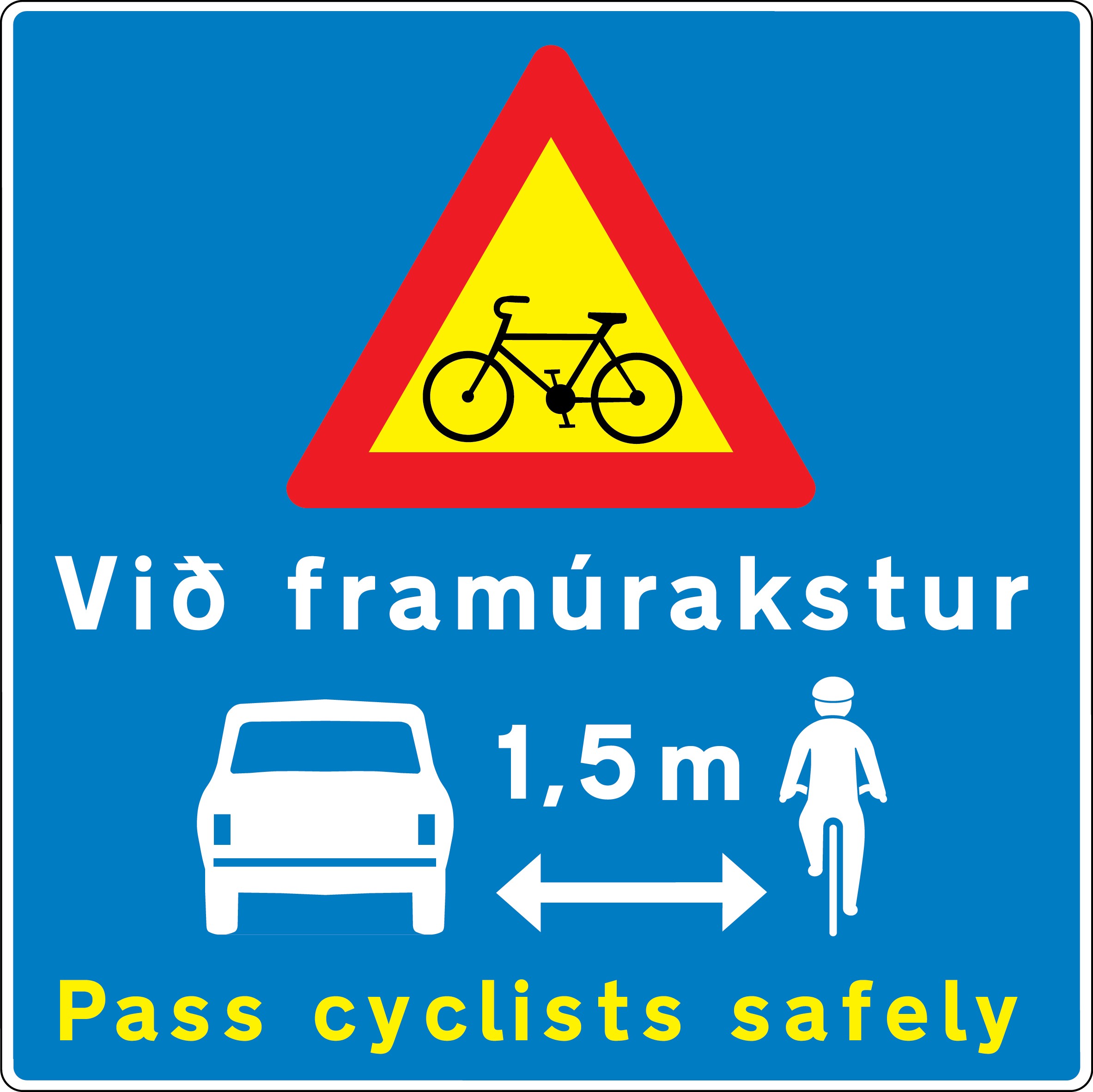 Upplýsingatafla. Lágmark 1500 x 1000 mm.