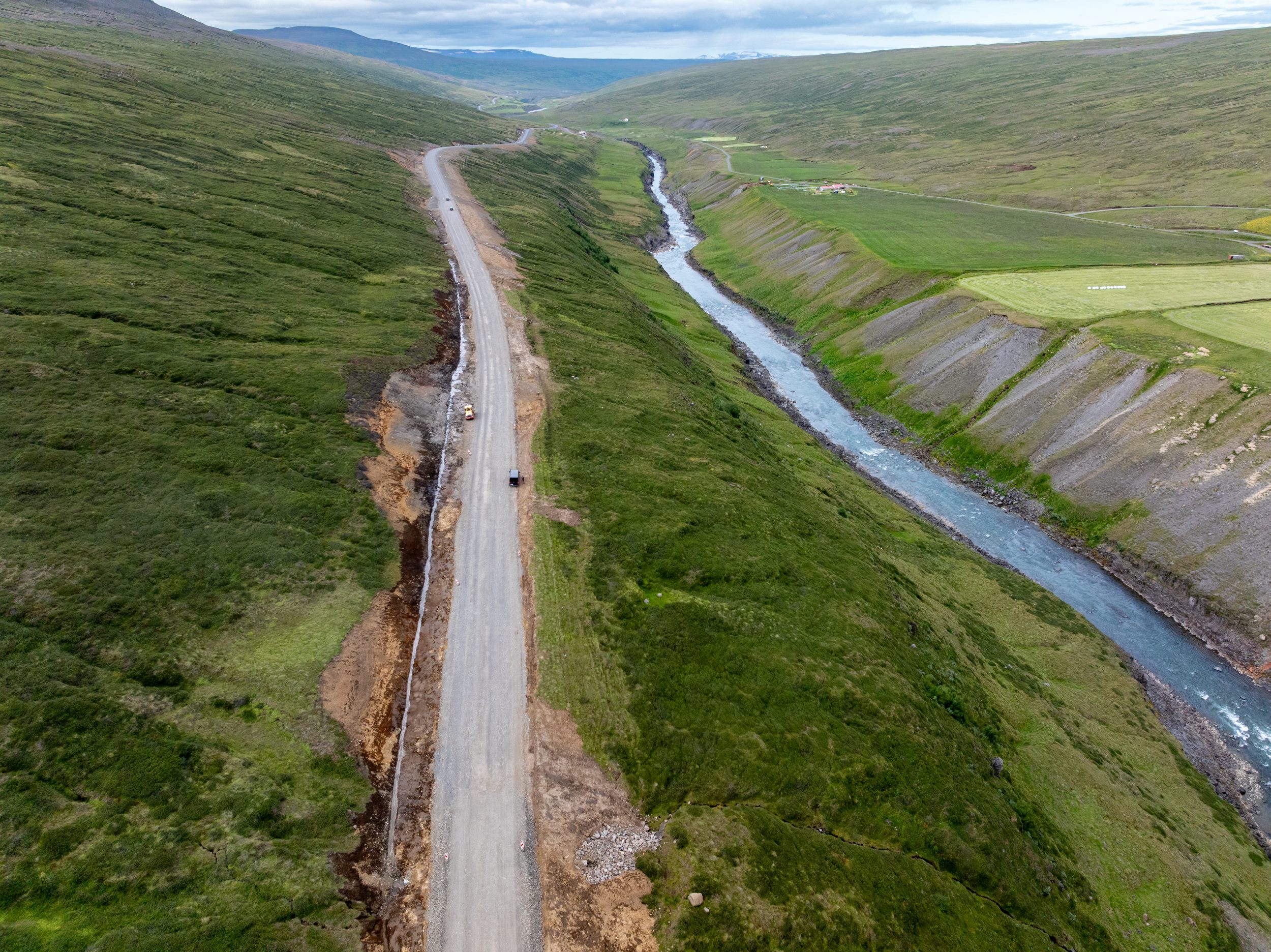 Frá framkvæmdum við verkið Jökuldalsvegur (923) Arnórsstaðir – Langagerði í sumar. 