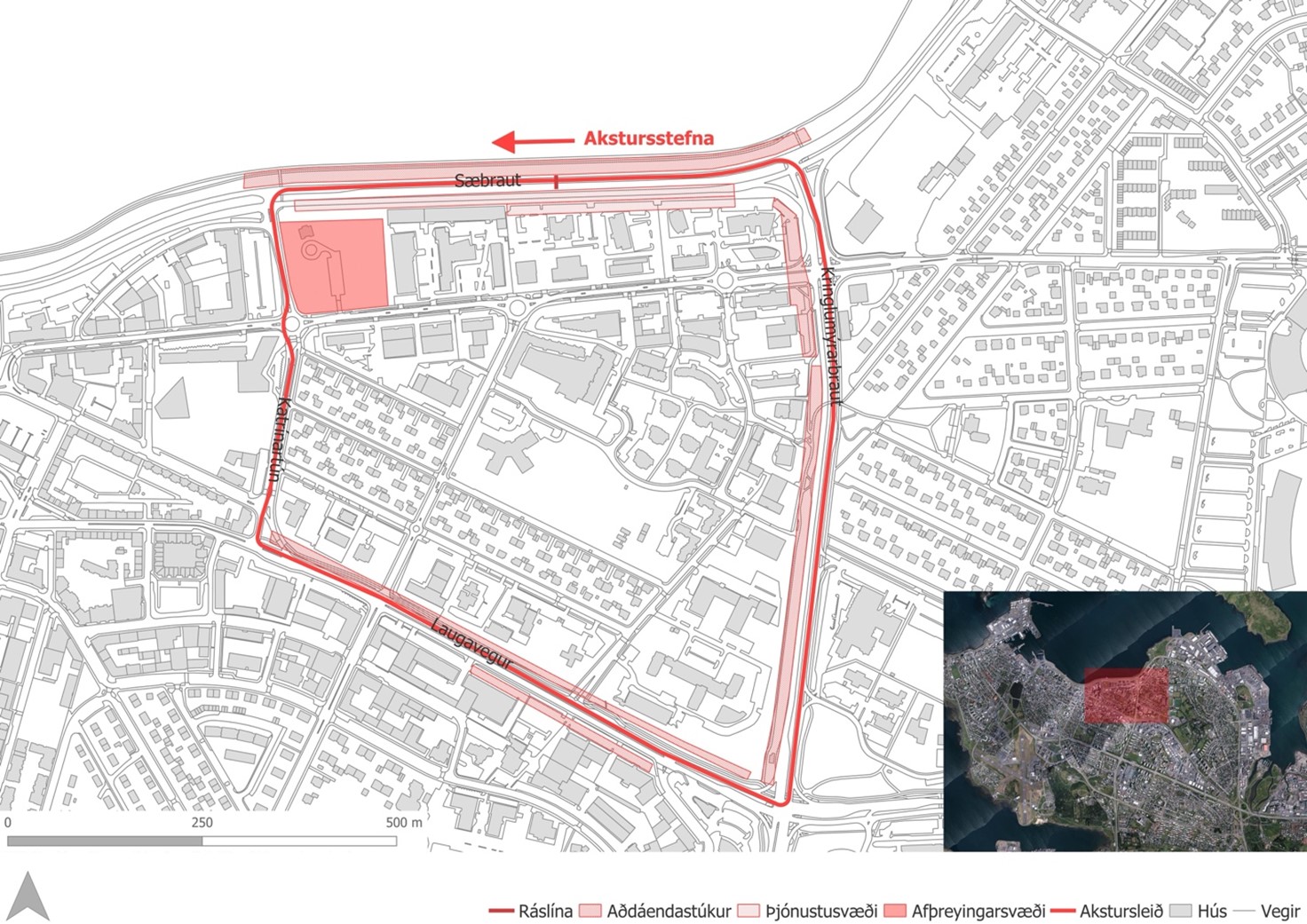 Sæbraut – Katrínartún – Laugavegur – Kringlumýrarbraut