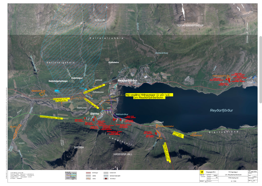 Hringvegur (1-u0/u1) um Reyðarfjarðarbotn