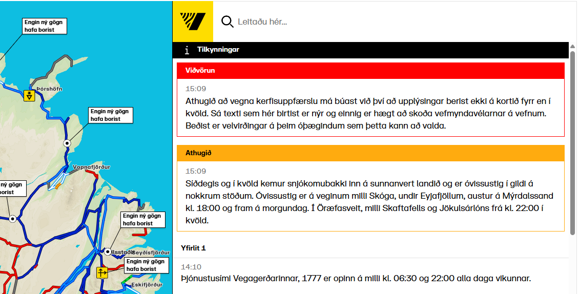 Skjáskot af umferðin.is